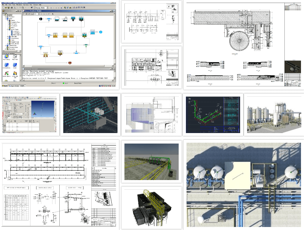 Drawings, simulations, modeling gallery