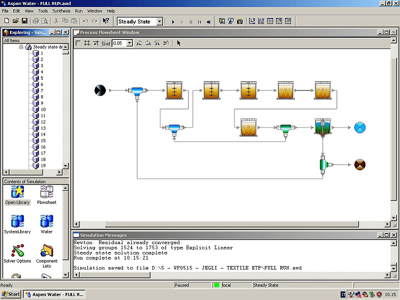 PROCESS SIMULATOR FLOWSHEET WINDOW #1